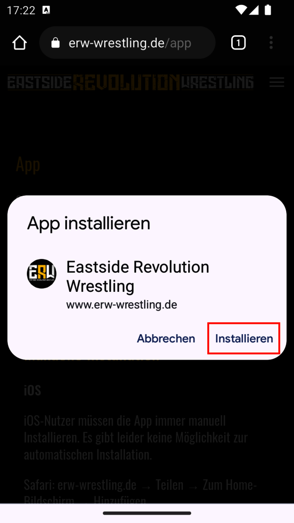 Screenshot zum App Installieren auf Android: App installieren